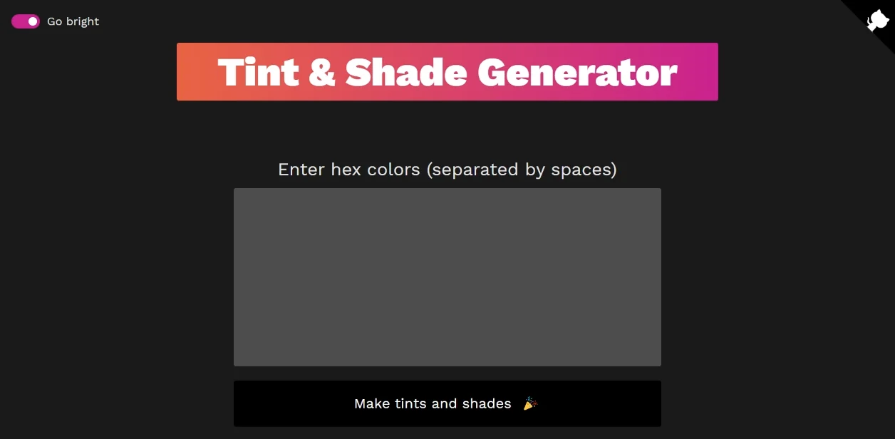 Tints and Shades Generator
