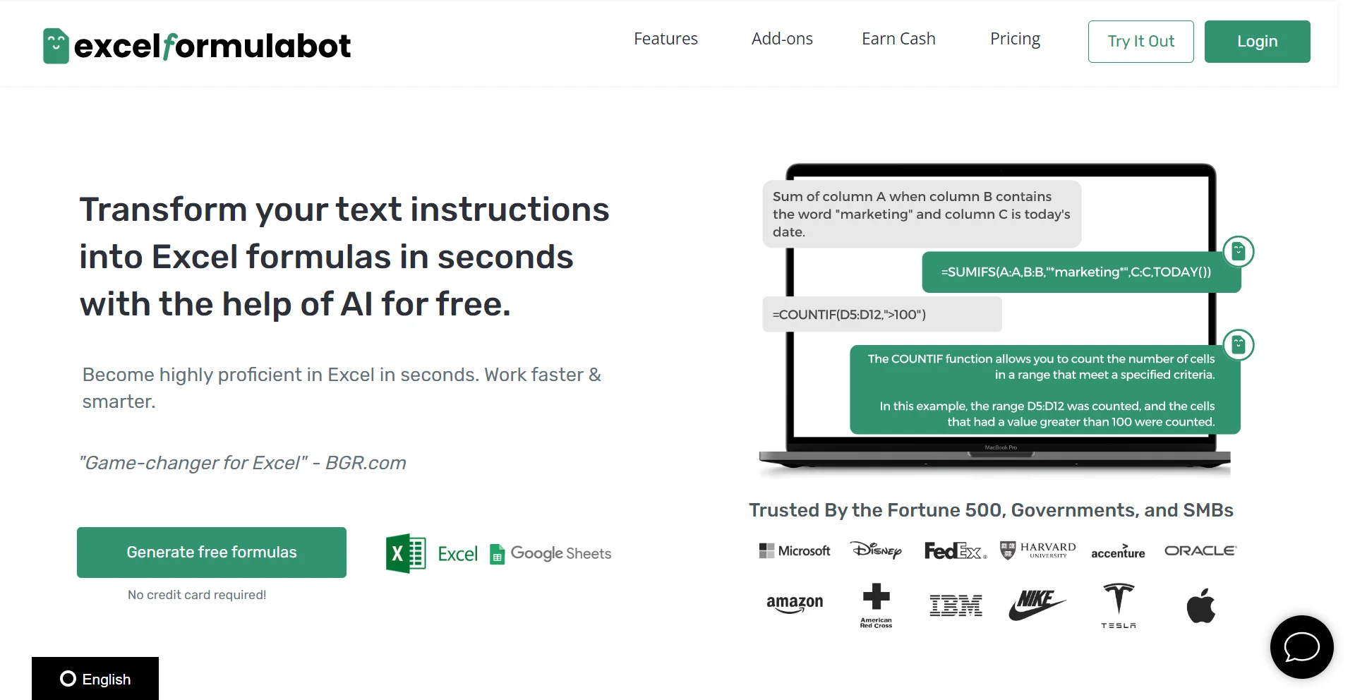 Excel Formula Bot